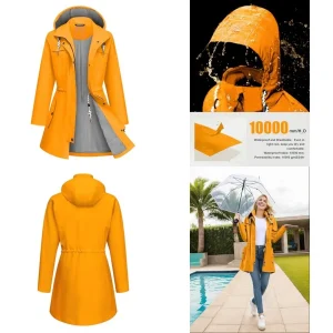 Women's Rain Jacket: Waterproof, Long, & Lightweight